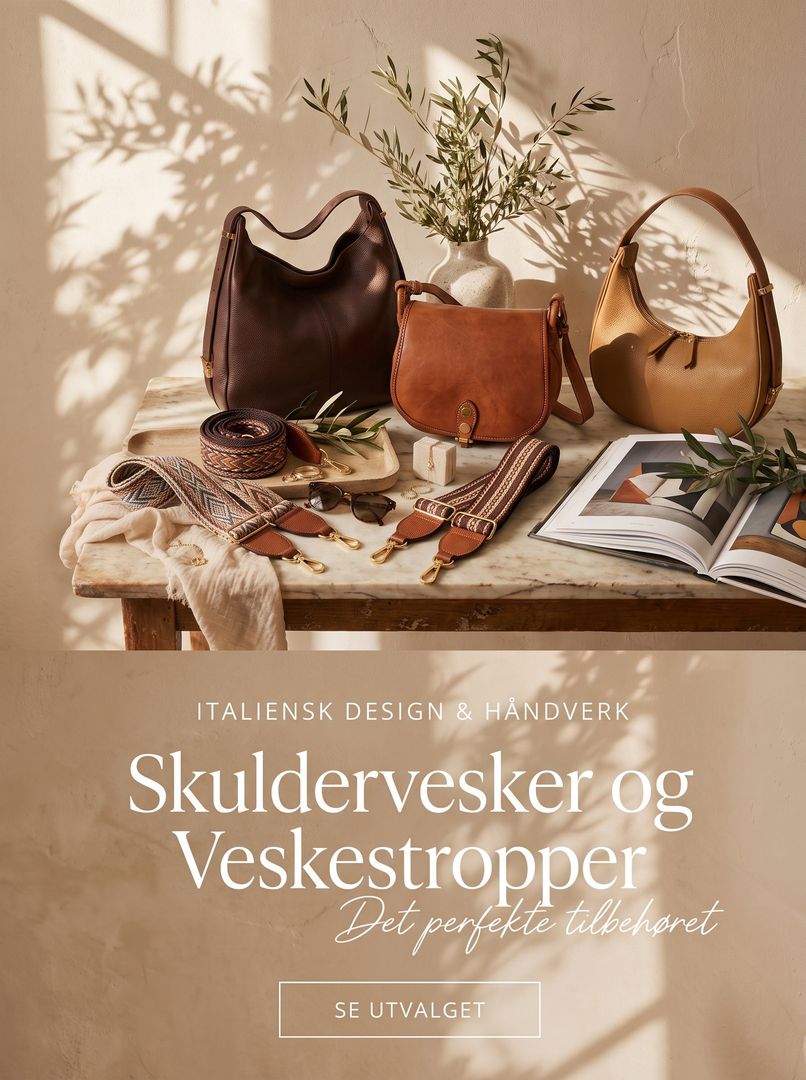 Italienske håndlagde skuldervesker. Direkte fra importør uten fordyrende mellomledd